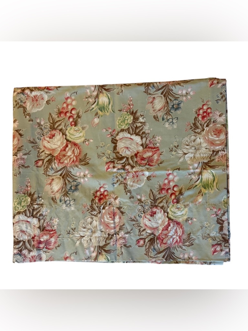 Ralph Lauren Vintage Charlotte Pattern Straight Valance Floral Sage Green 82x17